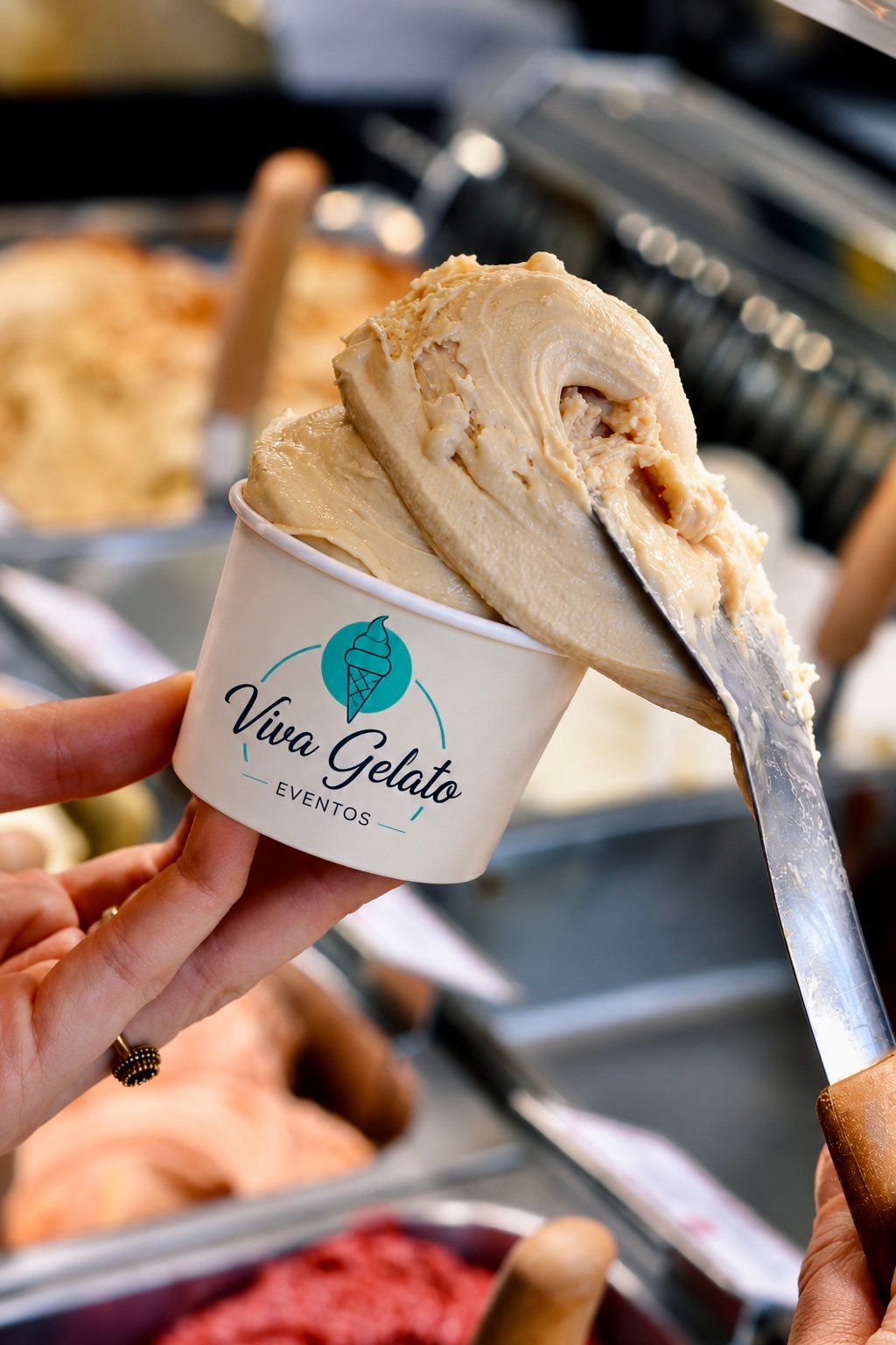 Gelato Viva Gelato servido no copinho